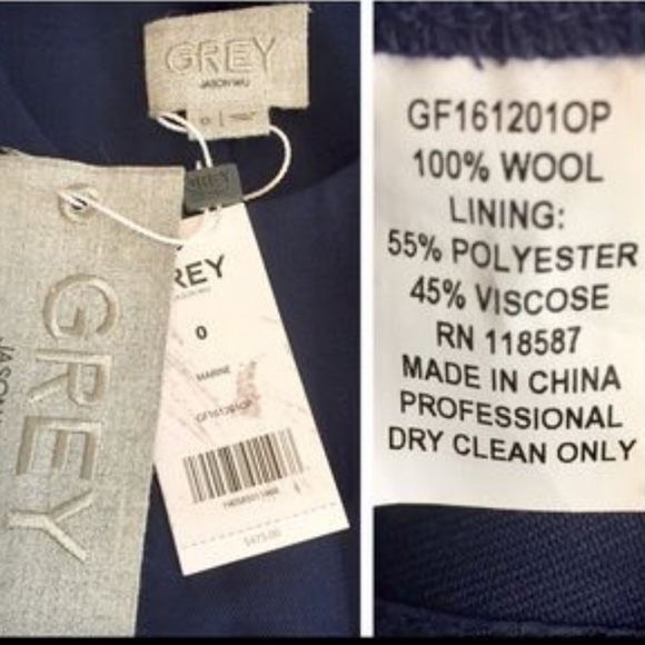 GREY Jason Wu NWT Size 0 Pleated Patch Pocket Wool Dress - Picture 8 of 9